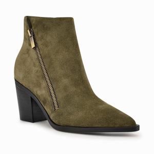 Nine West Wearit Block Heel Ankle Boots - Dark Green - Ireland (KL1250379)